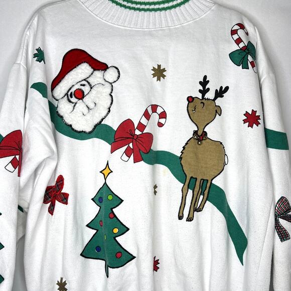 Vintage crew neck long sleeve Christmas sweatshirt - Picture 2 of 13